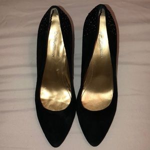 BCBGeneration Size 9 Black Suede wedge heels